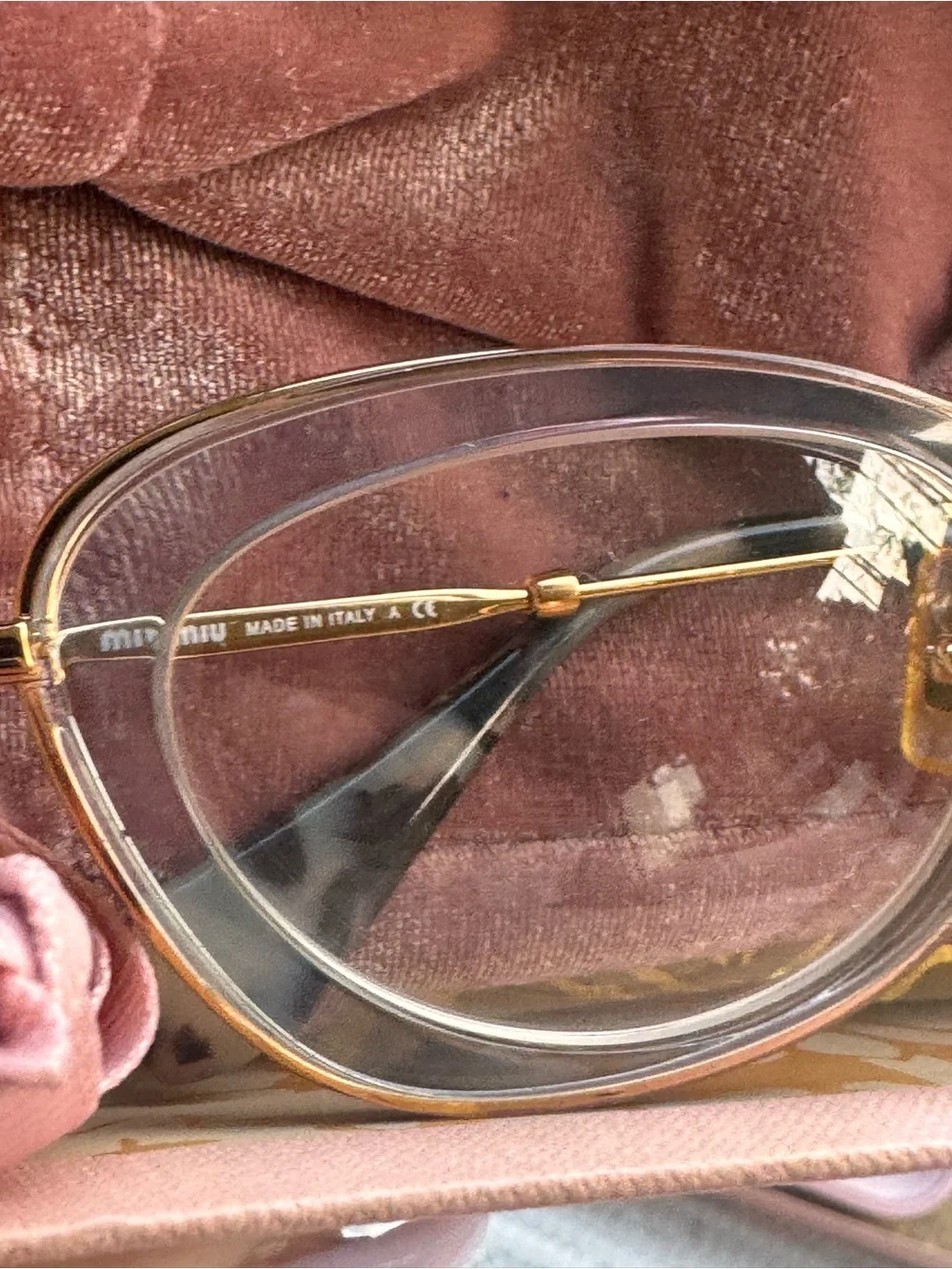 Miu Miu VMU52N Cat Eye Eyeglasses Pastel Purple / Gold Italy Full Set Case